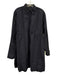 Alaia Size 44/12 Navy Cotton Collar Button Down eyelet Long Sleeve Dress Navy / 44/12
