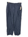 Club Monaco Size 6 Navy Blue & White Linen & Viscose Pinstripe Wide Leg Pants Navy Blue & White / 6