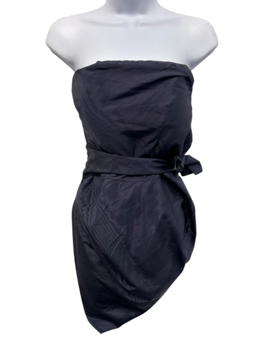 Rosie Assoulin Size 6 Navy Blue Silk & Wool Strapless Assymetric Top Navy Blue / 6