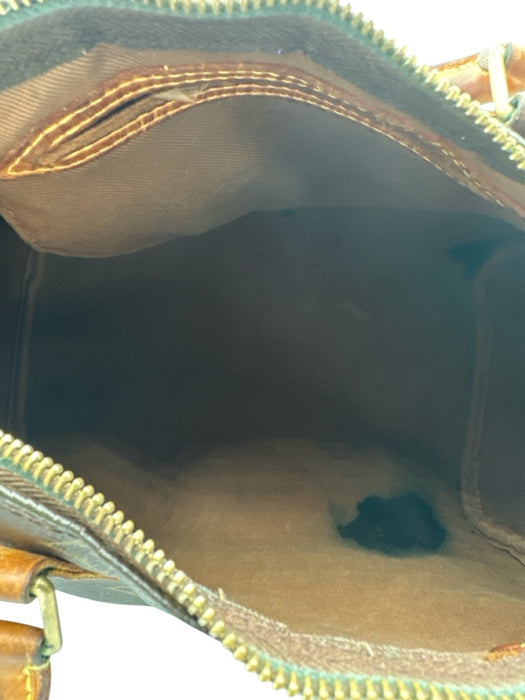 Louis Vuitton Brown Coated Canvas Monogram Leather Trim Zip Top Hand Bag Brown / 30