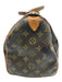 Louis Vuitton Brown Coated Canvas Monogram Leather Trim Zip Top Hand Bag Brown / 30