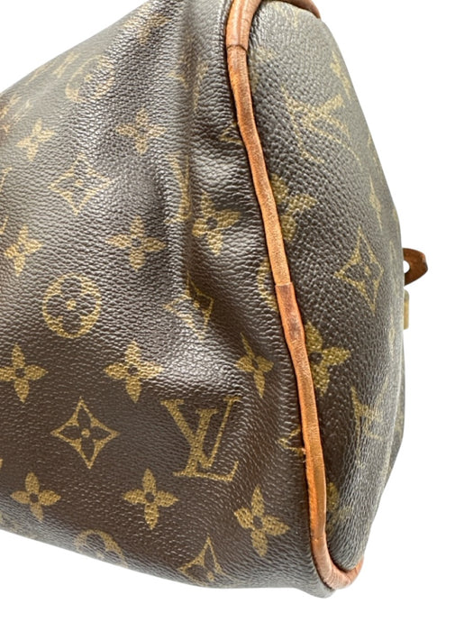 Louis Vuitton Brown Coated Canvas Monogram Leather Trim Zip Top Hand Bag Brown / 30