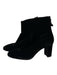 Alexandre Birman Shoe Size 37.5 Black Velvet Block Heel Back Zip Booties Black / 37.5