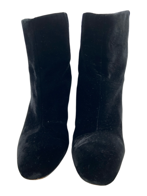 Alexandre Birman Shoe Size 37.5 Black textile upper Velvet Back Zip Ankle Boots Black / 37.5