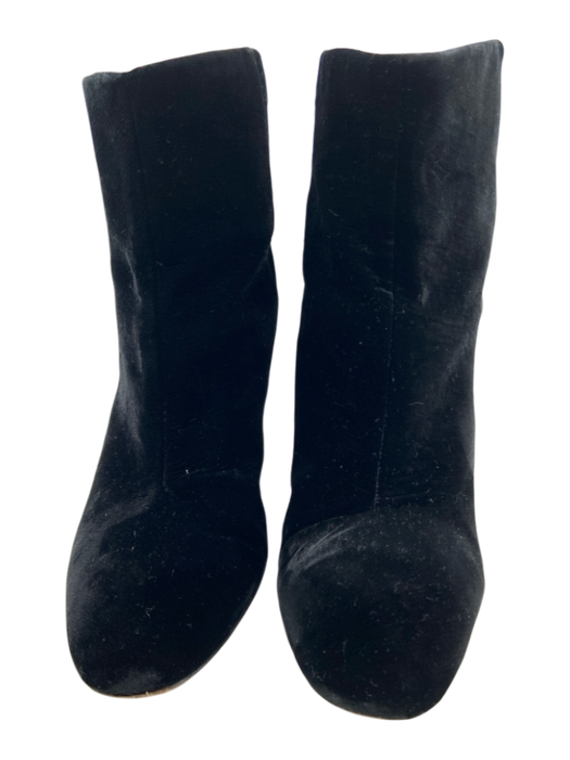 Alexandre Birman Shoe Size 37.5 Black textile upper Velvet Back Zip Ankle Boots Black / 37.5
