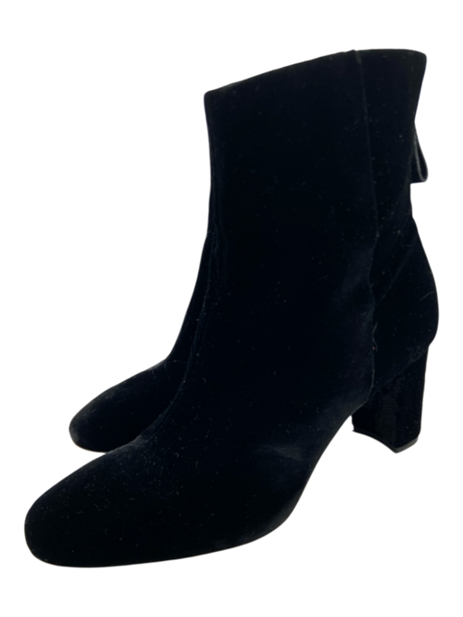 Alexandre Birman Shoe Size 37.5 Black textile upper Velvet Back Zip Ankle Boots Black / 37.5