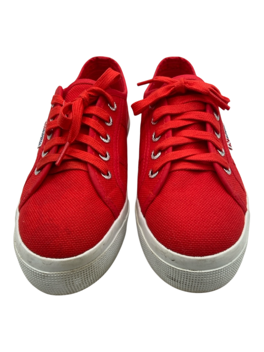 Superga Shoe Size 38 Red & White textile upper Low Top lace up Sneakers Red & White / 38