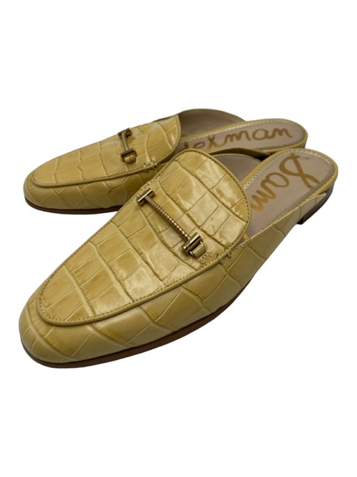 Sam Edelman Shoe Size 7.5 Yellow & Gold Leather Blend man made upper Flat Mules Yellow & Gold / 7.5