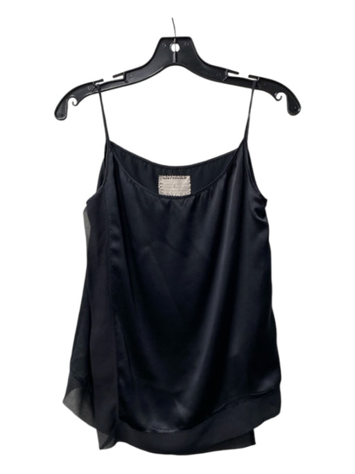 Gary Graham Size 2 Black Silk Slip On Camisole Sheer Detail Top Black / 2