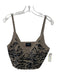 Rachel Comey Size 6 Brown & Black Cotton Cropped Zebra Sequin Detail Top Brown & Black / 6