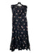 Ulla Johnson Size 2 Black & Multi Cotton 3/4 Button Tie Waist Maxi Floral Dress Black & Multi / 2