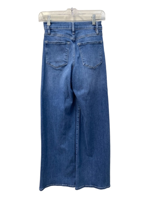 Frame Size 25 Medium Wash Cotton Blend High Rise zip fly Wide Leg Pockets Jeans Medium Wash / 25