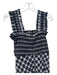 Ganni Size 36 Black & White Cotton Blend Sleeveless smocked Plaid Maxi Dress Black & White / 36