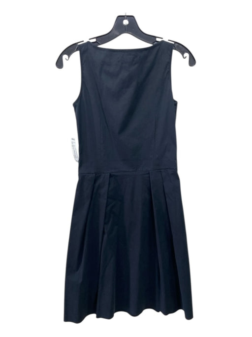 Prada Size EST 2 Black Cotton Blend Paneled Sleeveless Side Zip Mini Dress Black / EST 2