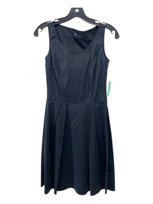 Prada Size EST 2 Black Cotton Blend Paneled Sleeveless Side Zip Mini Dress Black / EST 2