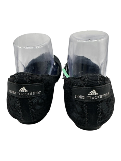 Stella McCartney Black Faux Leather Elastic Criss Cross Round Toe Flats Black