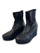 Pedro Garcia Shoe Size 39 Black Almond Toe Side Zip Wedge Heel Ankle Boot Boots Black / 39
