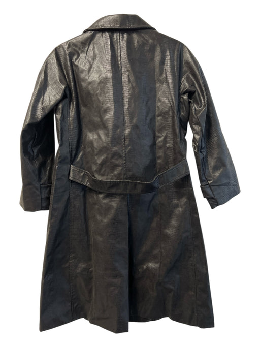 Le Trench Size S Black Polyamide Croc Print Button Front Back Strap Jacket Black / S