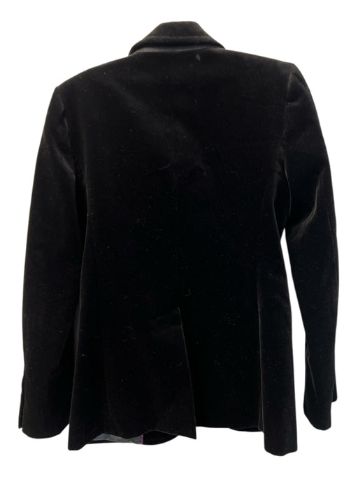 J. Crew Size 2 Black Cotton Suede Long Sleeve Shoulder Pads Blazer Jacket Black / 2