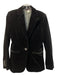 J. Crew Size 2 Black Cotton Suede Long Sleeve Shoulder Pads Blazer Jacket Black / 2