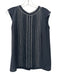 Prada Size 38 Black & Cream Silk Contrast Stitching Button Up Sleeveless Top Black & Cream / 38