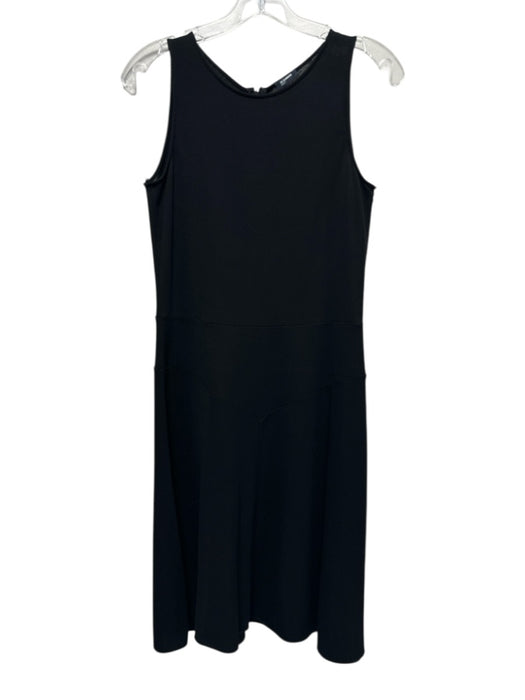 Jil Sander Navy Size 34 Black Cotton Sleeveless Back Zip Dress Black / 34