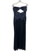 Retrofete Size M Navy Polyester Sleeveless Shimmer Ruffle Side Zip Gown Navy / M