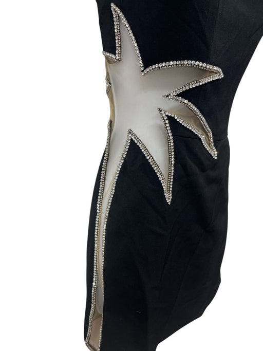 Retrofete Size L Black & Multi Polyester Rhinestone Mesh Detail Strapless Dress Black & Multi / L
