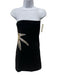 Retrofete Size L Black & Multi Polyester Rhinestone Mesh Detail Strapless Dress Black & Multi / L