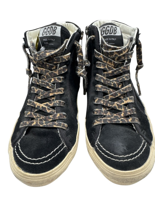 Golden Goose Shoe Size 39 Black & Multi Leather Suede lace up High Top Sneakers Black & Multi / 39