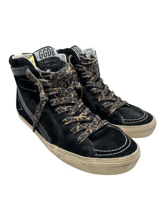 Golden Goose Shoe Size 39 Black & Multi Leather Suede lace up High Top Sneakers Black & Multi / 39