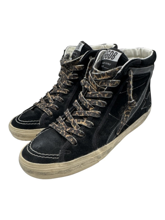 Golden Goose Shoe Size 39 Black & Multi Leather Suede lace up High Top Sneakers Black & Multi / 39