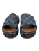 Gucci Shoe Size 39 Navy & Brown Canvas & Leather open toe Platform Sandals Navy & Brown / 39