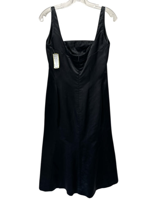 Velasco Andersson Size 10 Black Silk Satin Sleeveless Square Neck Back Zip Dress Black / 10