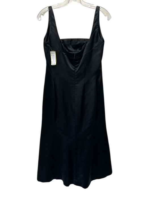 Velasco Andersson Size 10 Black Silk Satin Sleeveless Square Neck Back Zip Dress Black / 10