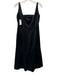 Velasco Andersson Size 10 Black Silk Satin Sleeveless Square Neck Back Zip Dress Black / 10