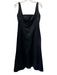 Velasco Andersson Size 10 Black Silk Satin Sleeveless Square Neck Back Zip Dress Black / 10