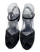 Prada Shoe Size 38 Black Leather Upper Suede & Patent Ankle Strap Sandals Black / 38