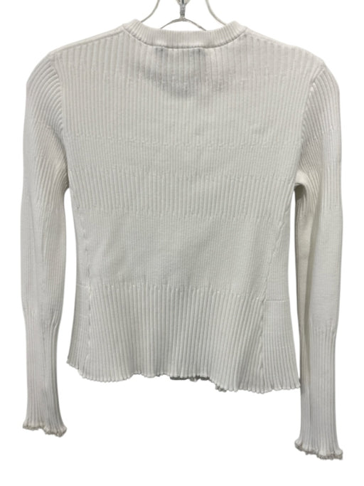 Proenza Schouler Size XS White Viscose & Polyester Long Sleeve Rib Knit Cardigan White / XS