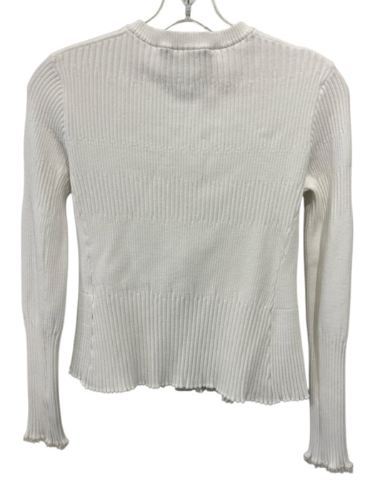 Proenza Schouler Size XS White Viscose & Polyester Long Sleeve Rib Knit Cardigan White / XS