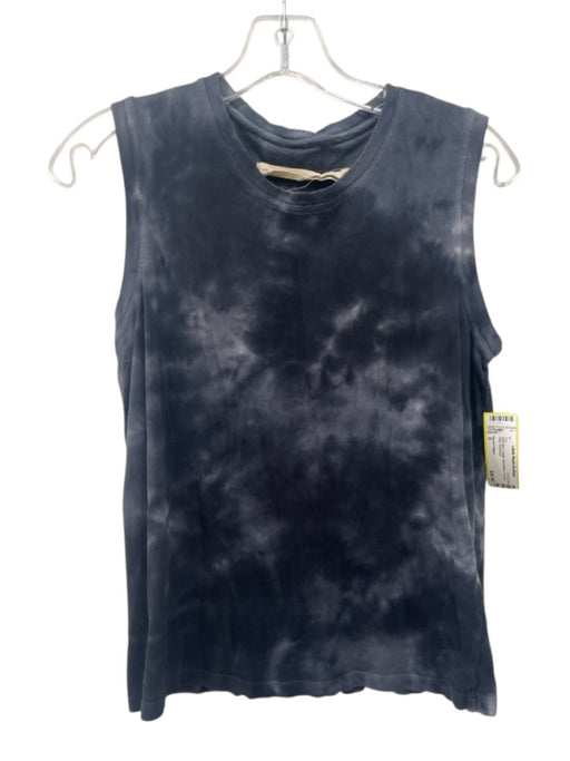 Raquel Allegra Size 0 Dark Blue Cotton Sleeveless Tie Dye Tank Top Dark Blue / 0