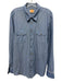 Boss Orange Size XXL Chambray & White Cotton Long Sleeve Vertical Stripes Top Chambray & White / XXL