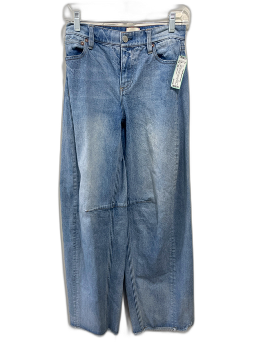 Alice + Olivia Jeans Size 24 Light Wash Cotton Blend High Waist Wide Leg Jeans Light Wash / 24
