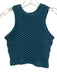 Nomia Size XS Teal Blue Polyester Sleeveless Texture Knit Cropped Top Teal Blue / XS