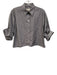 TWP Size XS/S Navy & white Cotton Short Sleeve Striped Button Front Cropped Top Navy & white / XS/S