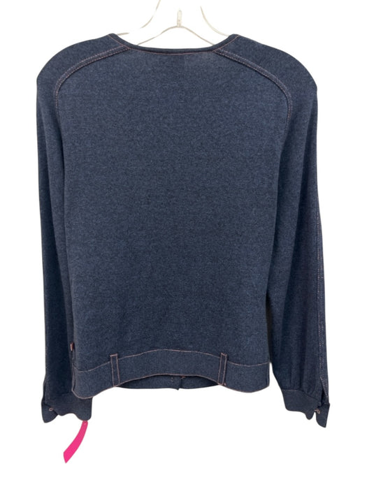 Christian Dior Boutique Size 6 Blue & Pink Cotton Blend Long Sleeve Sweater Blue & Pink / 6