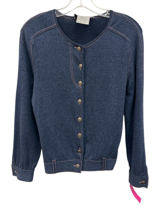 Christian Dior Boutique Size 6 Blue & Pink Cotton Blend Long Sleeve Sweater Blue & Pink / 6