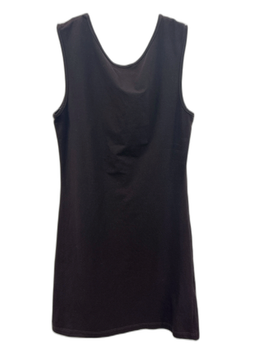 Fendi Size 42 Chocolate Brown Cotton Blend Crew Neck Sleeveless Logo Dress Chocolate Brown / 42