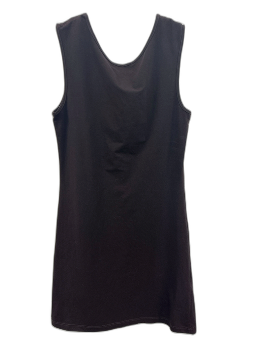 Fendi Size 42 Chocolate Brown Cotton Blend Crew Neck Sleeveless Logo Dress Chocolate Brown / 42