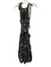Ulla Johnson Size 2 navy blue & multi Cotton Blend Abstract Print Tiered Dress navy blue & multi / 2